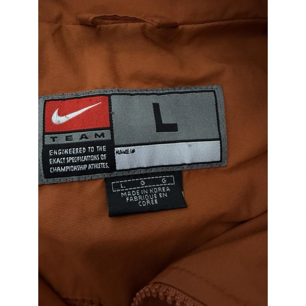Nike Teams Texas Longhorns Full Zip Windbreaker Jacket Burnt Orange Mens Large